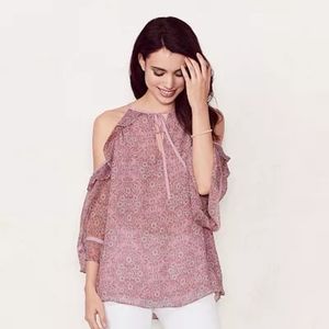 LC Loran conrad cold shoulder blouse womens size small